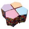 Squexagon Set of 4 Accent Fabric