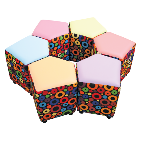 Squexagon Set of 6 Accent Fabric