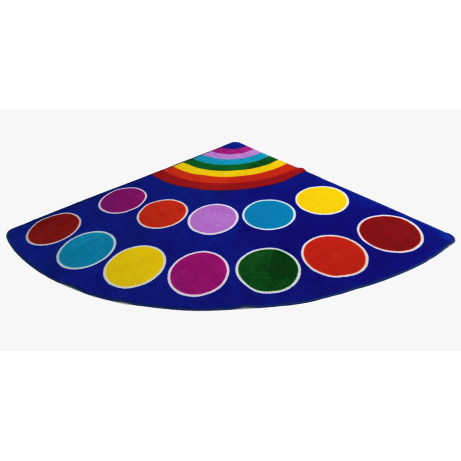 SALE Rainbow Spots Corner Rug