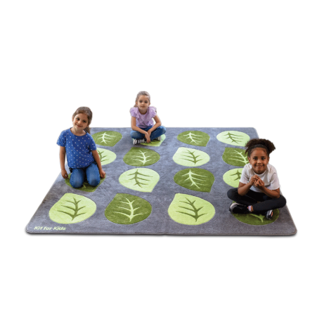 Natural World Carved Leaf Square Rug 