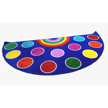 SALE Rainbow Spots Semi-Circle Rug
