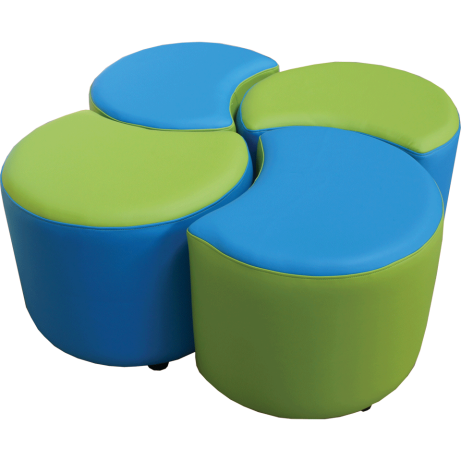 Crescent Seating Set of 4 Two Tone